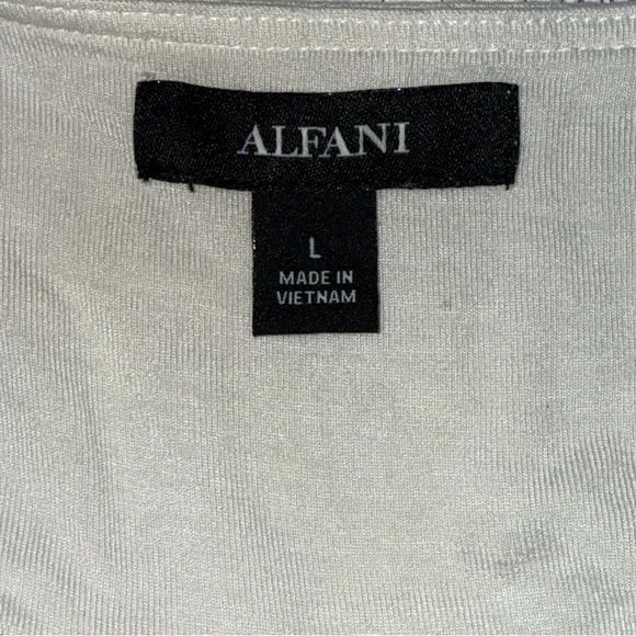 Alfani Black White Ombre Tee L Abstract Brushstroke Short Sleeve - Picture 5 of 8